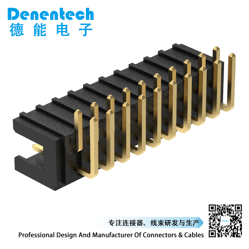 Denentech Professional factory production 2.00MM box header H6.05MM dual row right angle DIP